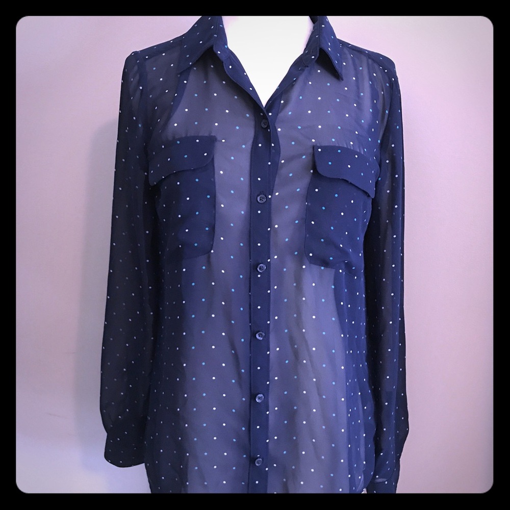 Old Navy Sheer Polka Dot Long-sleeve Shirt